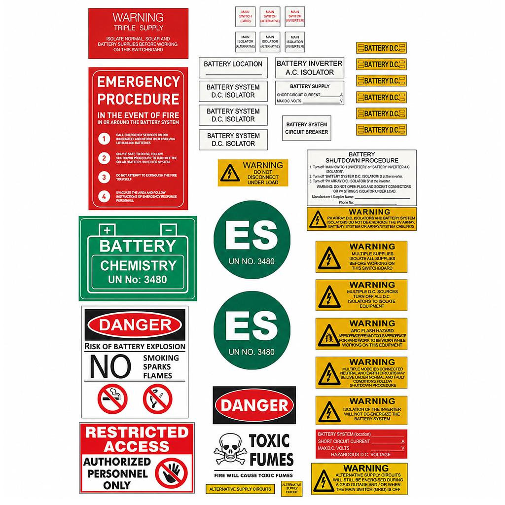 [LABELSHYBRID] Hybrid Battery Label Kit - Lithium