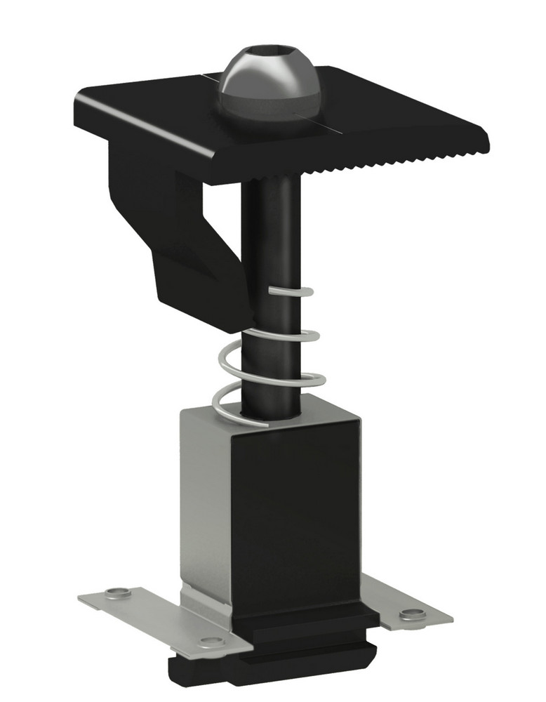 [C-U/30/46-G/BA] Clenergy PV-ezRack, Akashi Universal Clamp for Frame Height 30-46mm with Grounding Clip Black Anodized