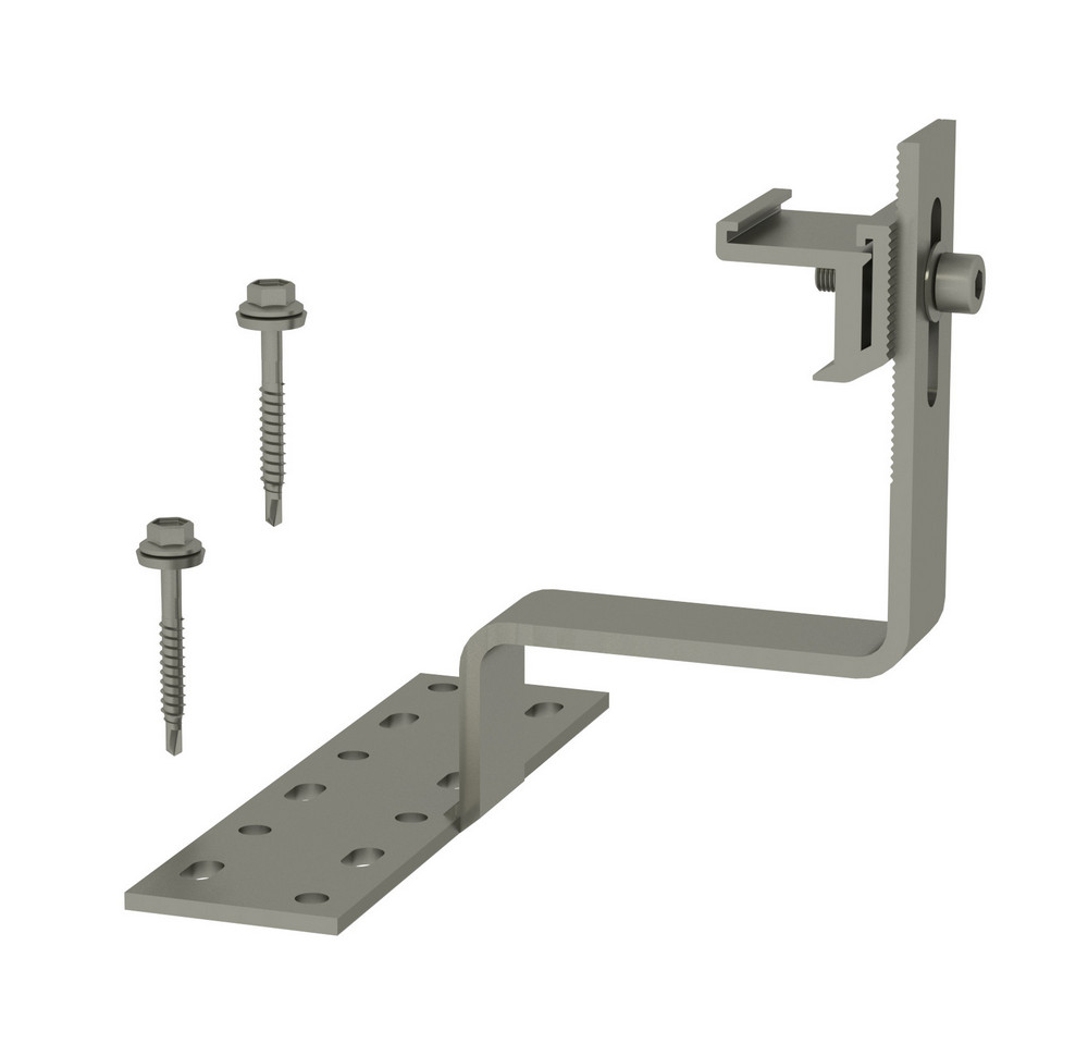 [ER-I-01/EZC/ECO] PV-ezRack SolarRoof, Tile Interface with ezClick connection, Buildex Wood Screw 6.3×65