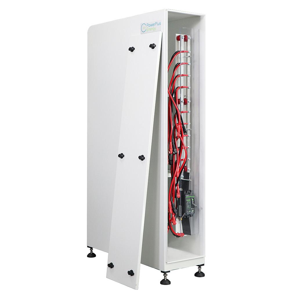 [PEF9W-250] PowerPlus Energy 9 x 2RU Battery Cabinet With 250A DC Circuit Breaker IP54 Indoor / Outdoor Floor Mounted Cabinet