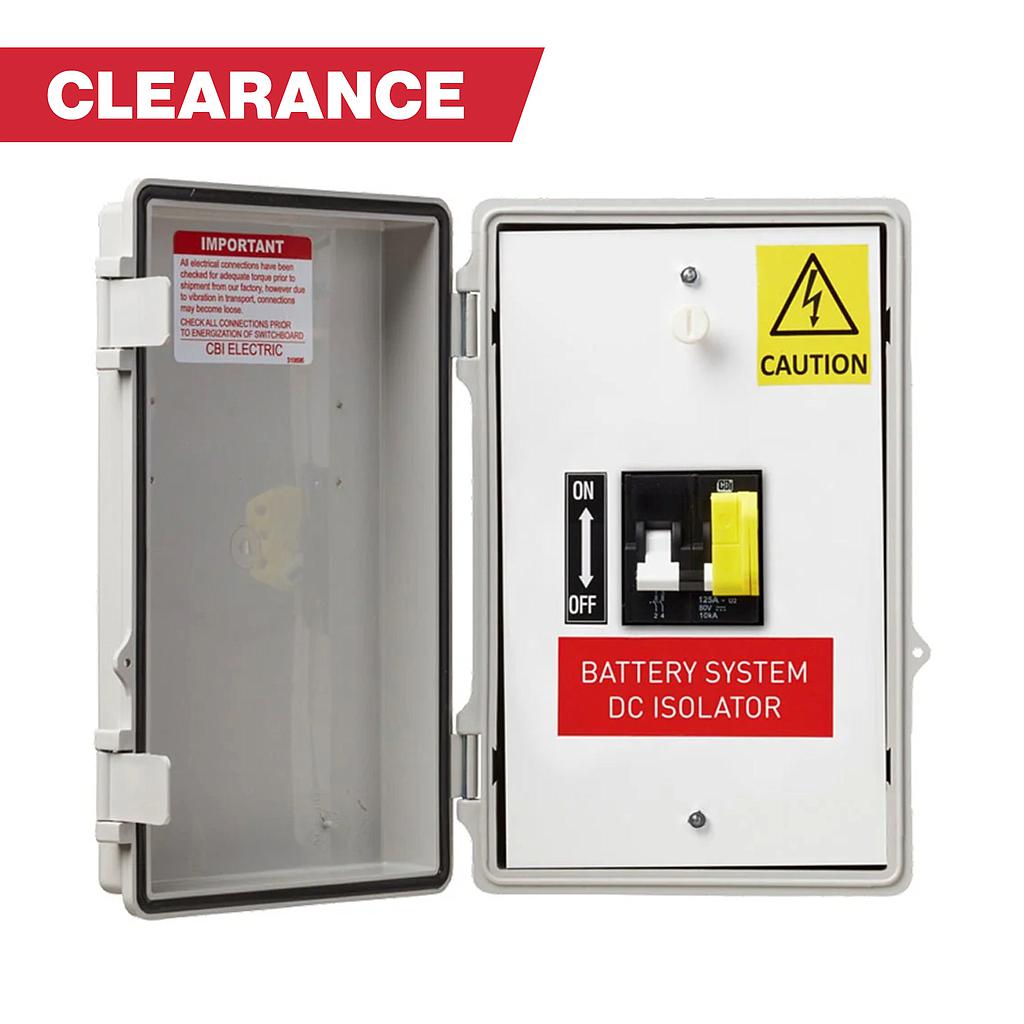 [QSBS100] CLEARANCE CBI Electric  80Vdc 100A DC MCB in IP67 enclosure For Battery Protection & Switching