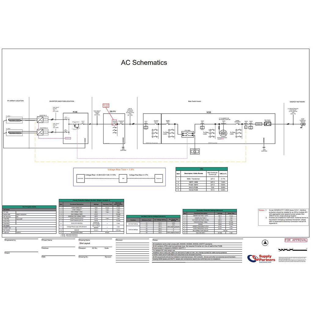 [SLD006] ≤ 110kVA Advanced CAD : AC Schematic (Completed By Engineer)