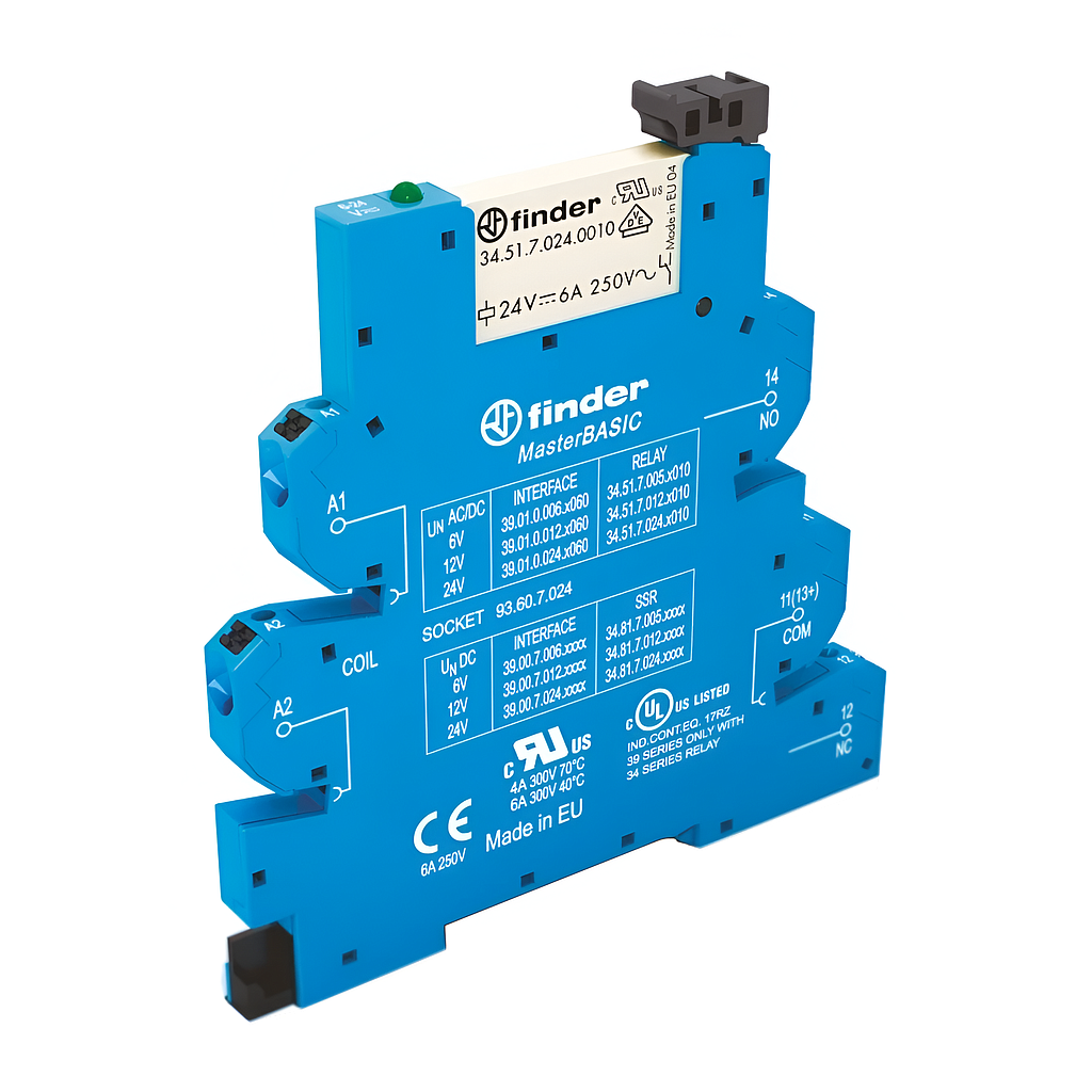 [39.01.8.230.0060] Finder Master Basic 240V AC Coil 6A SPDT Din Mount General Purpose Interface Relay