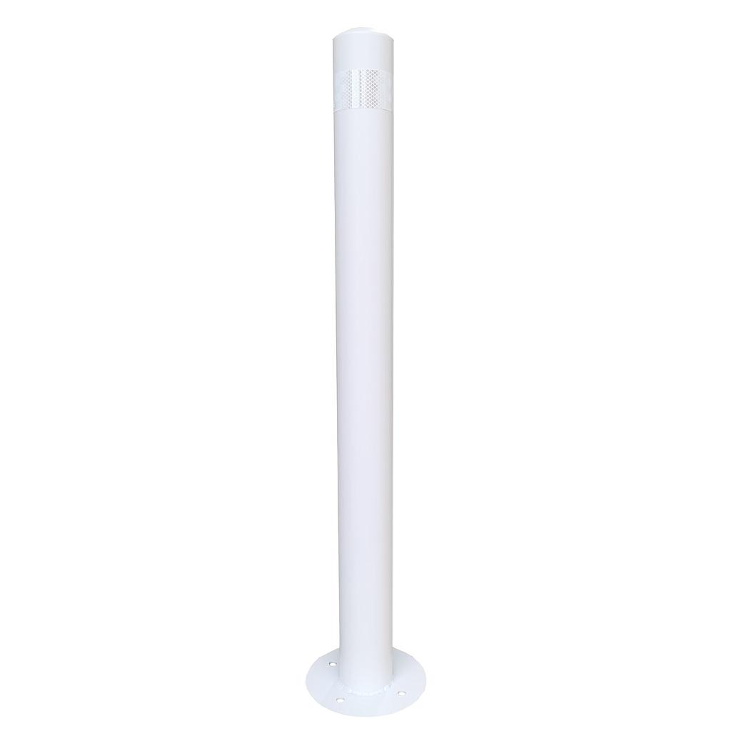 [BOLW76] 76mm x 1000mm Surface Mounted Stainless Steel White Bollard with Fixing Kit