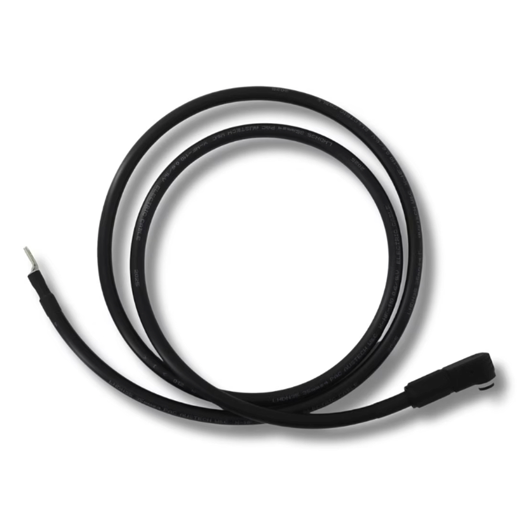[C-100-BK35A-2M] PowerPlus 35mm2 Double Insulated 2m Long Battery Cable With Degson Connector & M8 Lug (Black)